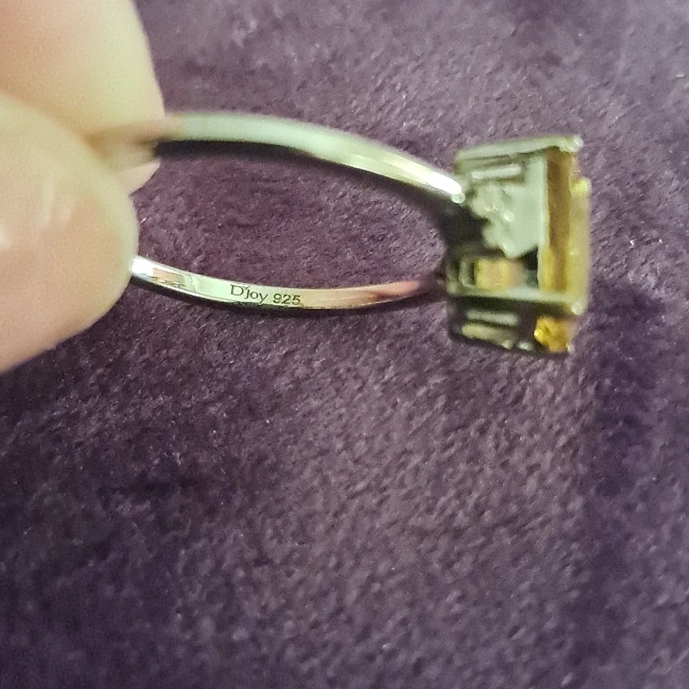 Natural Golden Apatite & Natural Diamond Ring.